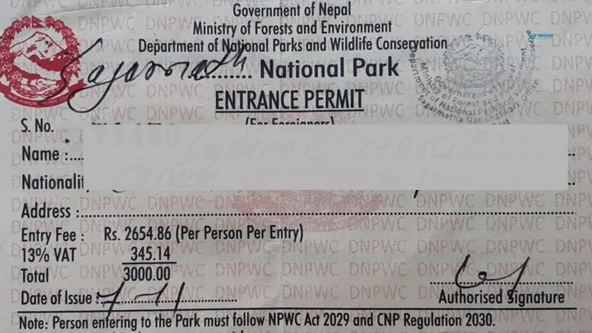 sagarmatha national park permit