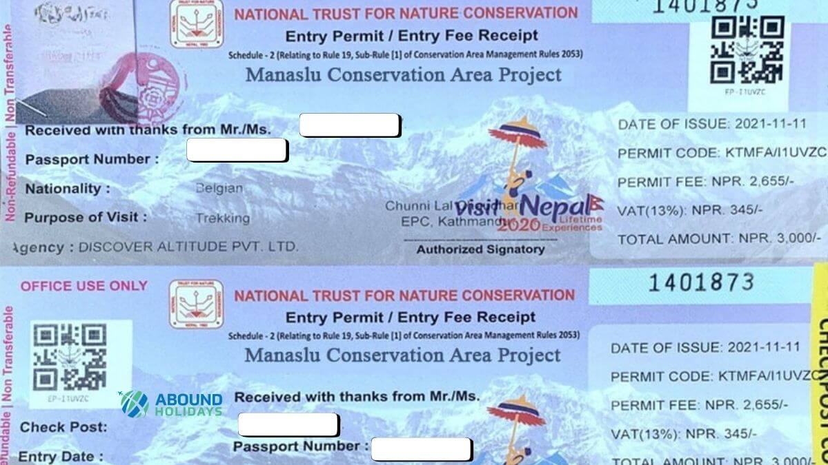 Manaslu Conservation Area Permit