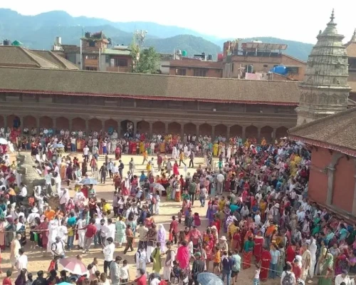 People Crowd During Festival In Bhaktapur