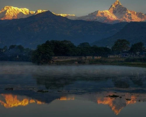 Phewa Lake Reflection 