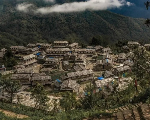 Top Aerial View Of Ghandruk Village